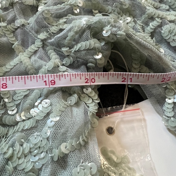 NWT Mac Duggal Sequined Illusion High Neck Long Sleeve Midi Dress 9142 - Picture 10 of 12